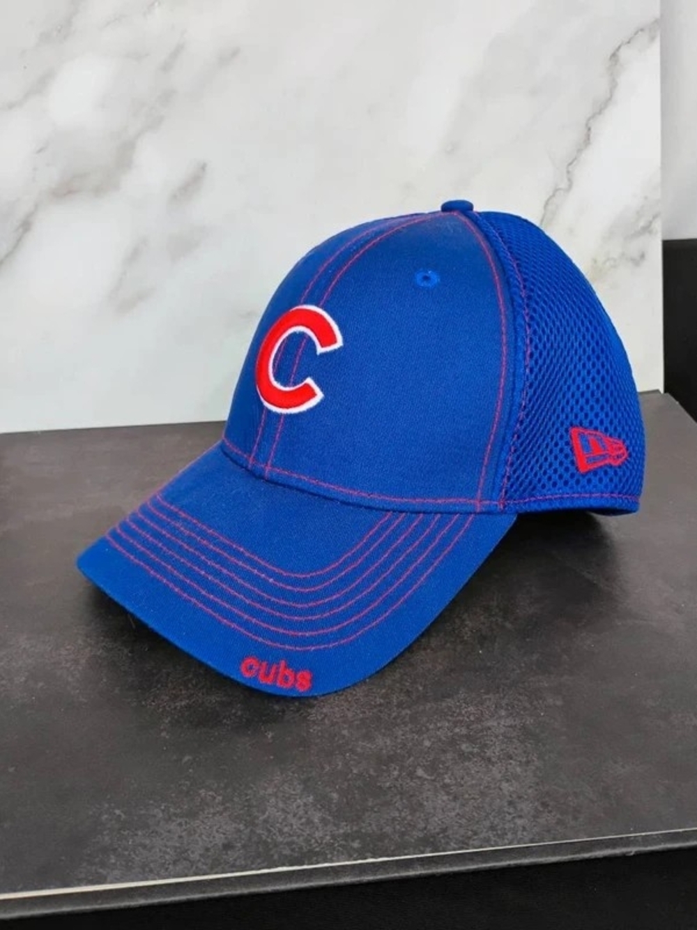 New Era Kids Chicago Cubs Royal Blue and Red Mesh Cap
